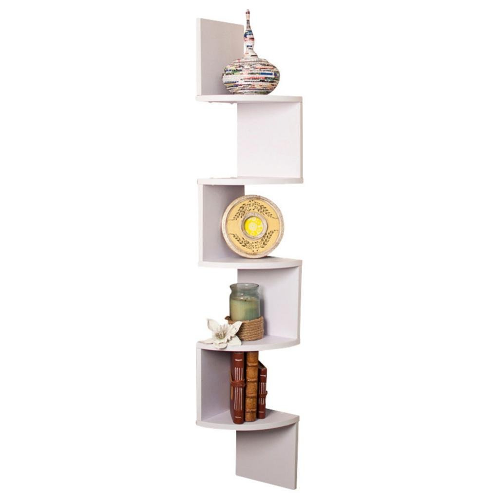 Designer Zigzag Corner Wall Shelf By Decornation White - Corner Zigzag Display Unit White For Storage designer zigzag corner wall shelf by decornation white - corner zigzag display unit white for storage