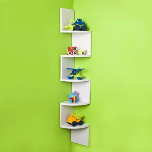 zigzag display wall shelves for decor white