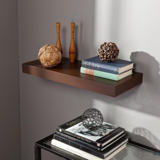 brown 24in single wall rack for home decor