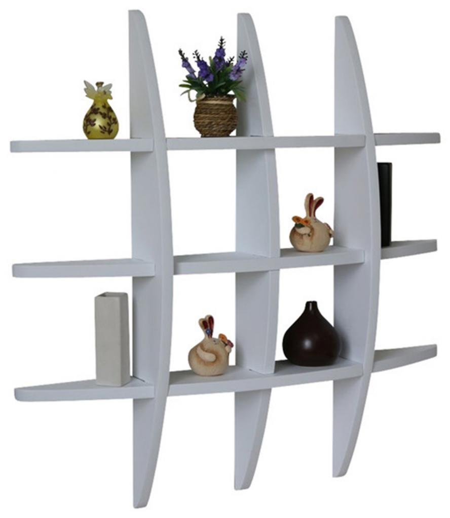 Globe Shape Floating Wall Shelf for Storage & Display – White