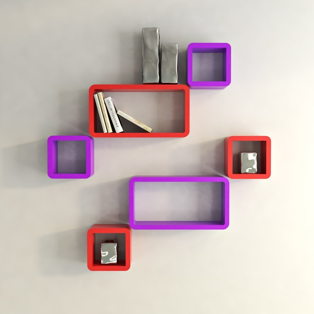 Display Wall Racks Storage Wall Shelves - Purple And Black Display Wall Racks Storage Wall Shelves - Purple And Black
