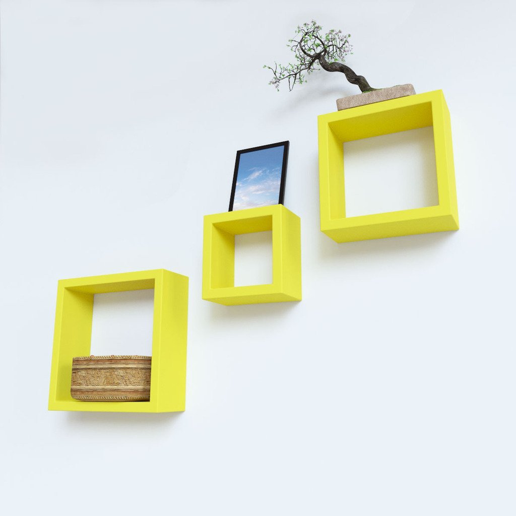 Set Of 3 Nesting Square Shelves By, Square Floating Shelves Set 3