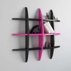 globe shape storage wall shelf black pink