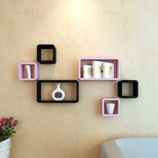 black and pink designer home home decor wall shelves