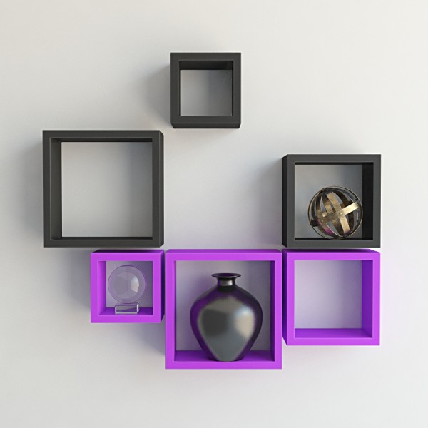 black purple nesting square shelf home decor