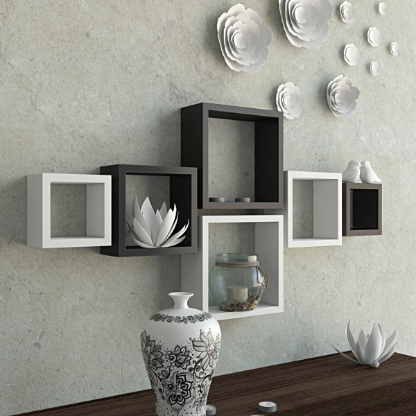 decorative black white wall racks