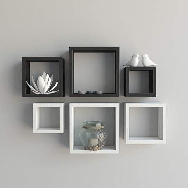 nesting square wall shelves for display