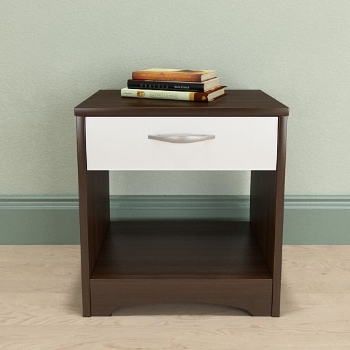 Meraki End Table With Drawer (Walnut White)