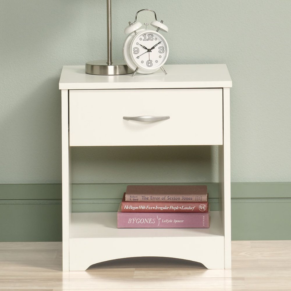 Meraki End Table With Drawer (White)