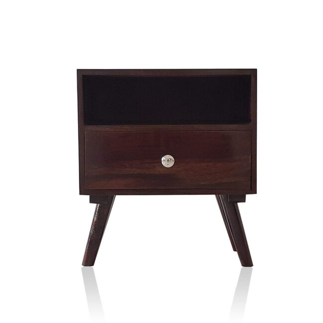 Wooden Bedside Table with 1 Drawer and 1 Shelf Storage