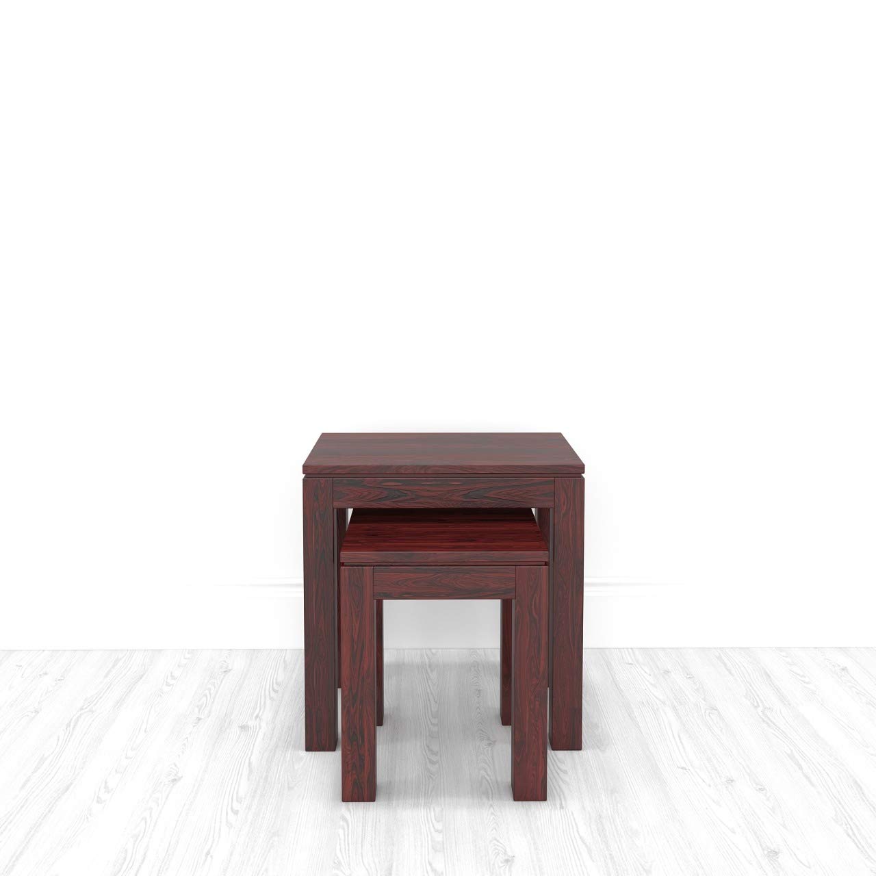 Marissa Sheesham Wood Nesting Tables Set of 2 (Brown) - Image 4