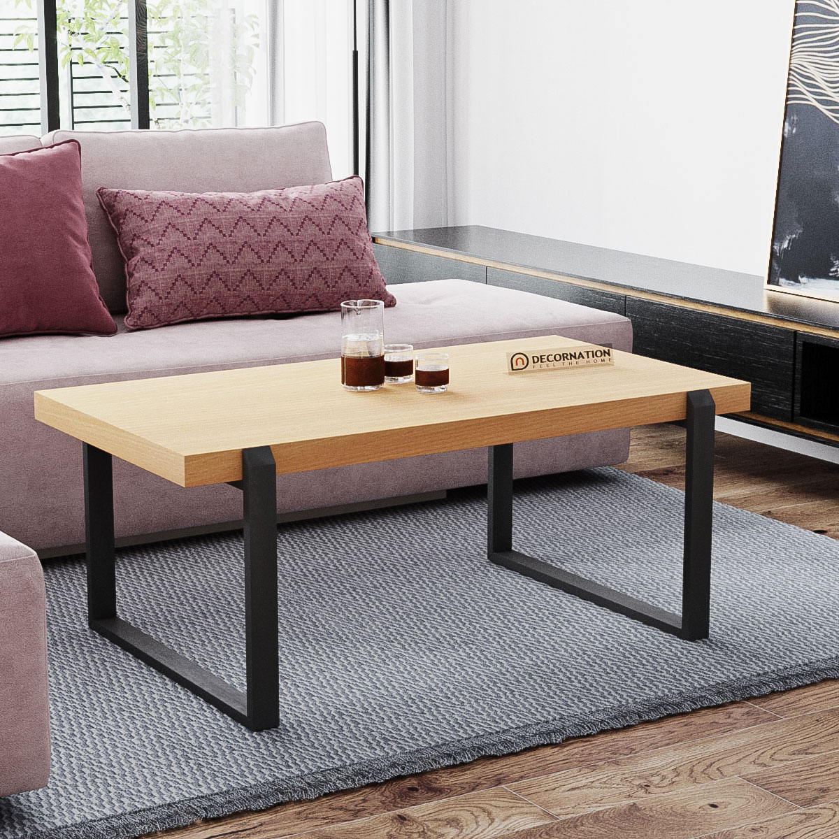 Kiara Coffee Table for Living Room/Bedroom - Bavarian Beech - Decornation