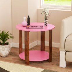 Juno Modern Round End Table - Pink