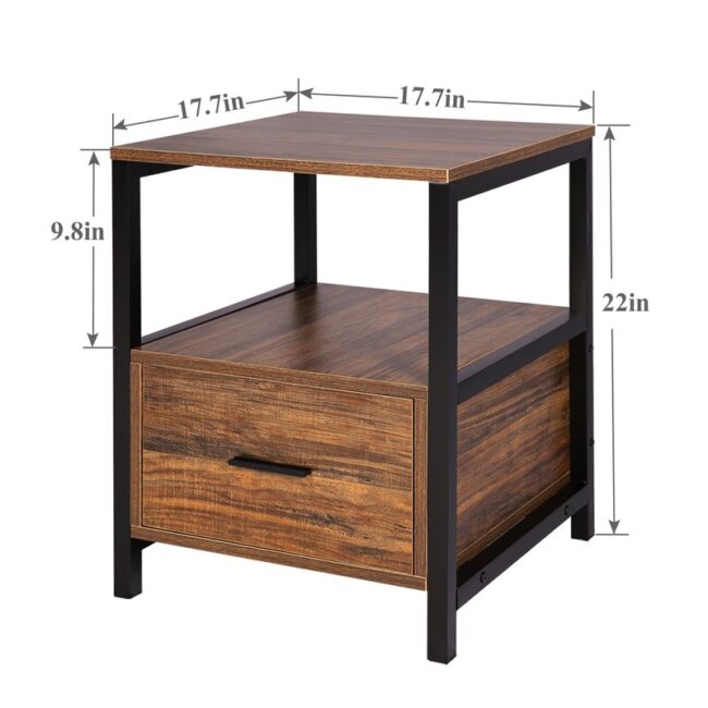 Paros Storage End Table - Natural Finish - Image 2
