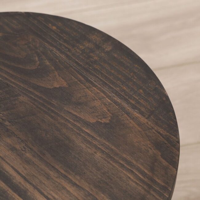 Tyria Wooden Circular 3 Legs Nesting Table Set of 2 - Dark Brown - Image 2