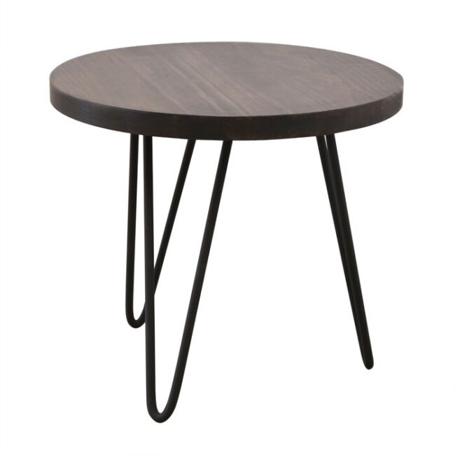 Tyria Wooden Circular 3 Legs Nesting Table Set of 2 - Dark Brown - Image 4