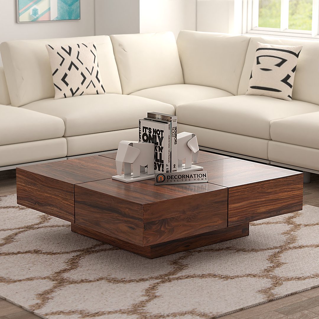 Coventry Square Wooden Coffee Table Brown Decornation