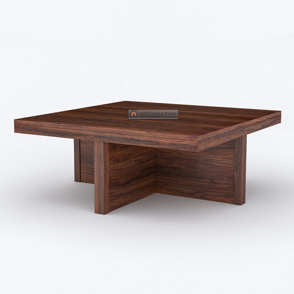 Lanthe Solid Wood Coffee Table with 4 Stools - Brown ...