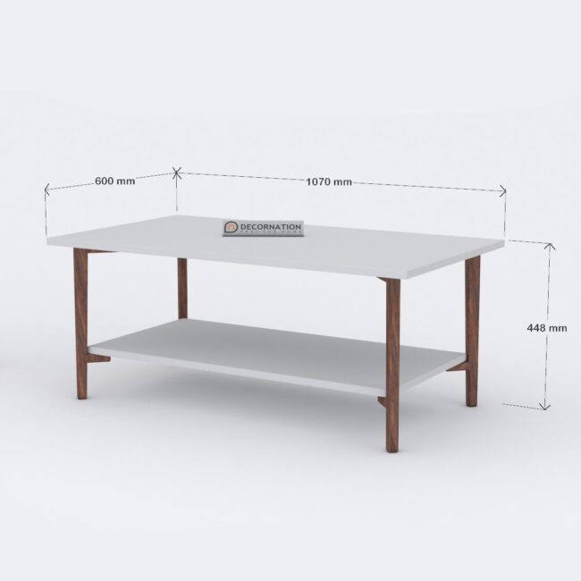Ripon Wooden Coffee Table with Storage - White - Image 2