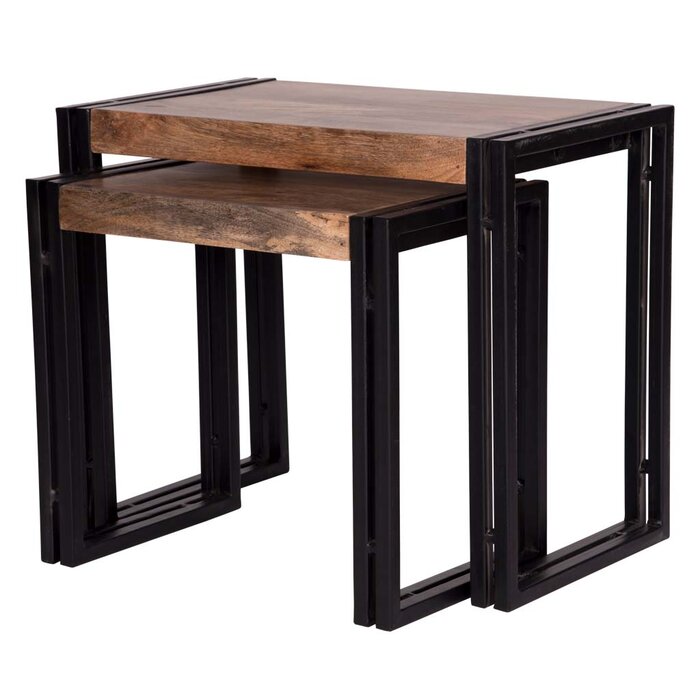 Paula Wooden Nesting Table Set of 2 – Brown