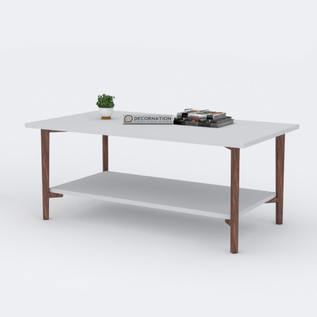 Ripon Wooden Coffee Table with Storage - White - Image 3