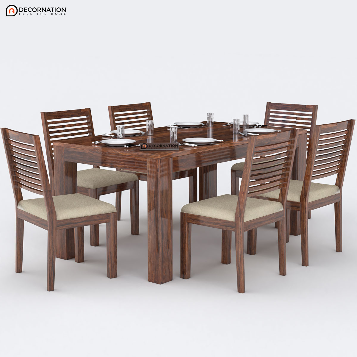 Blankenberge Wooden 6 Seater Dining Table Set - Image 3