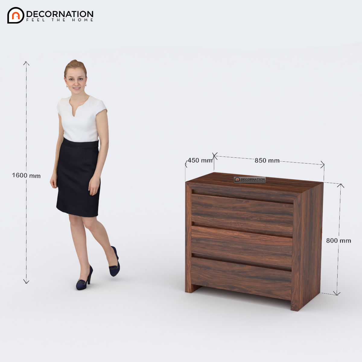 Sheesham wood storage cabinet positioned in a modern living room setup — lifestyle view