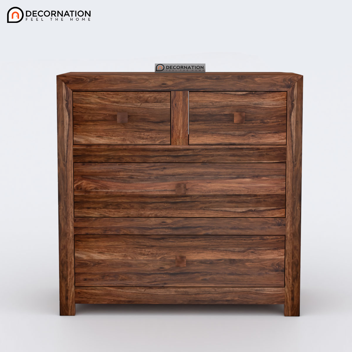 Contemporary sheesham wood drawer cabinet with matte finish — side view highlighting wood grain and construction quality