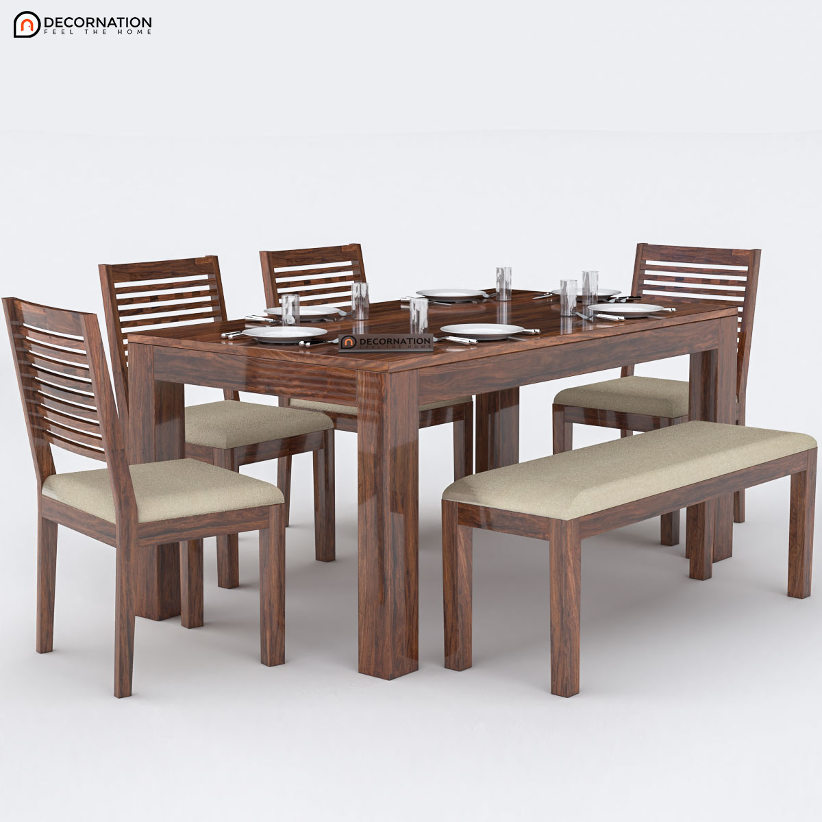 Blankenberge Wooden 6 Seater Dining Table Set - Image 4