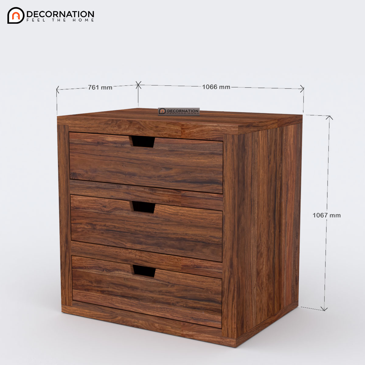 42-inch tall chest of drawers in walnut finish — top view displaying smooth surface