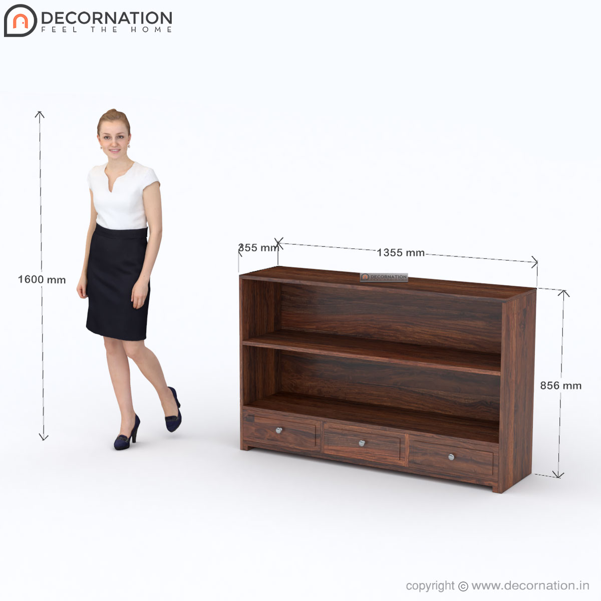 Ossana Solid Sheesham Wood Console Table — Walnut Finish - Image 5