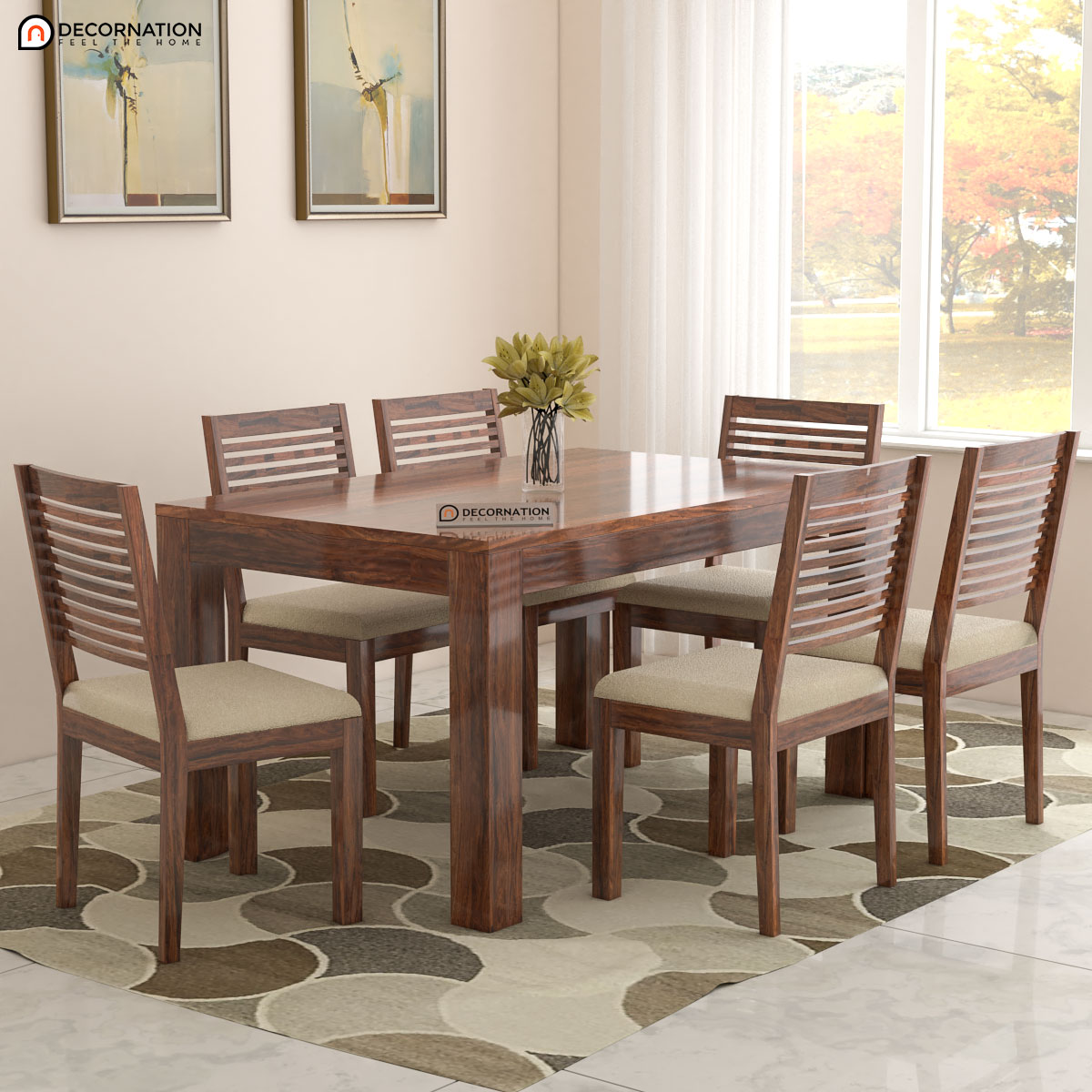 Oriana Solid Wood Dining Table Set | Dining Table Solid | philippines