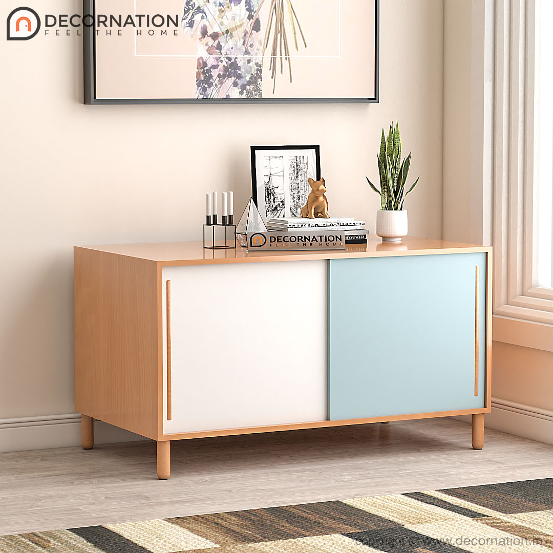 Basil Storage Livingroom TV Table – White