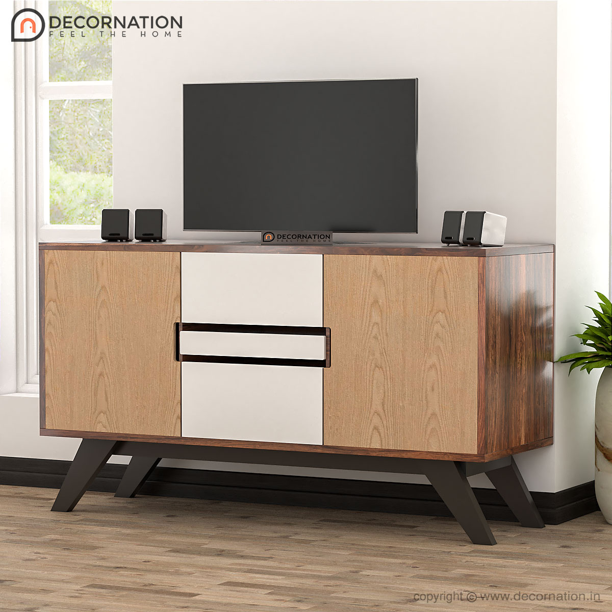 Dysis TV Stand With Storage – Brown