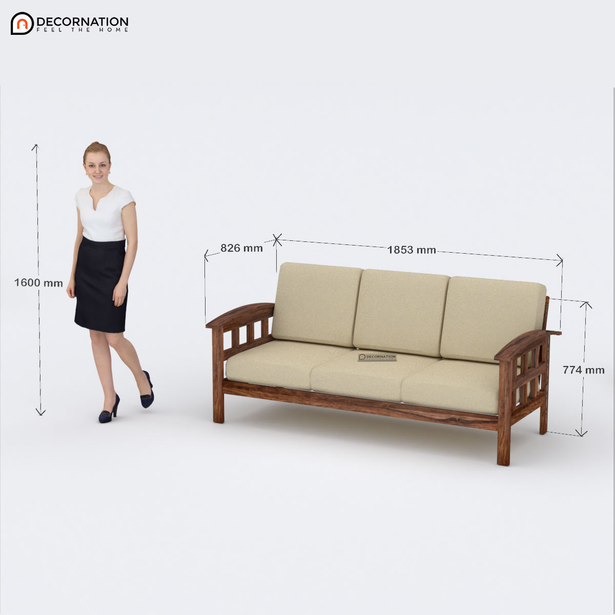 Zadar Wooden 5 Seater Sofa Set Brown Decornation Zadar Wooden 5 Seater Sofa Set Brown, Wooden Sofa Set Size