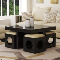 Living room coffee table set — ideal for modern decor with solid wood and metal accents