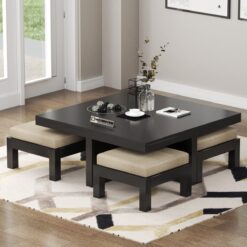 Smart living room table set with stools — perfect for compact spaces