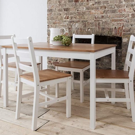 Daryn Wooden 4 Seater Dining Table Set