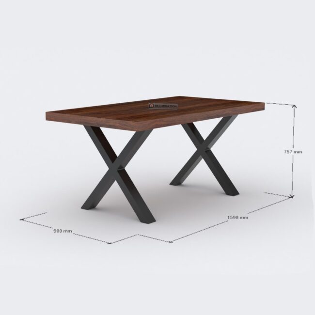 Ion Wooden 6 Seater Dining Table Set - Image 8
