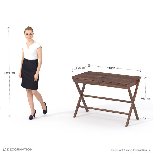 Osiries Wooden Double Drawer Computer Table - Image 5