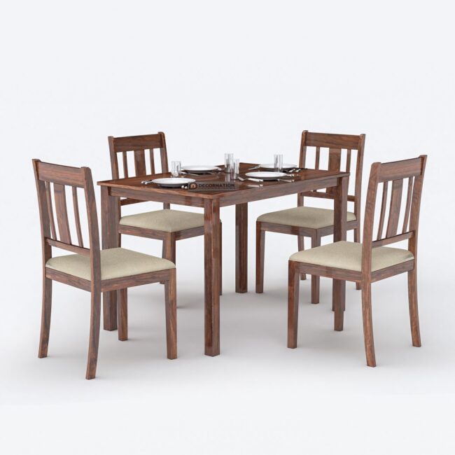 Anya Wooden 4 Seater Dining Table Set - Image 2