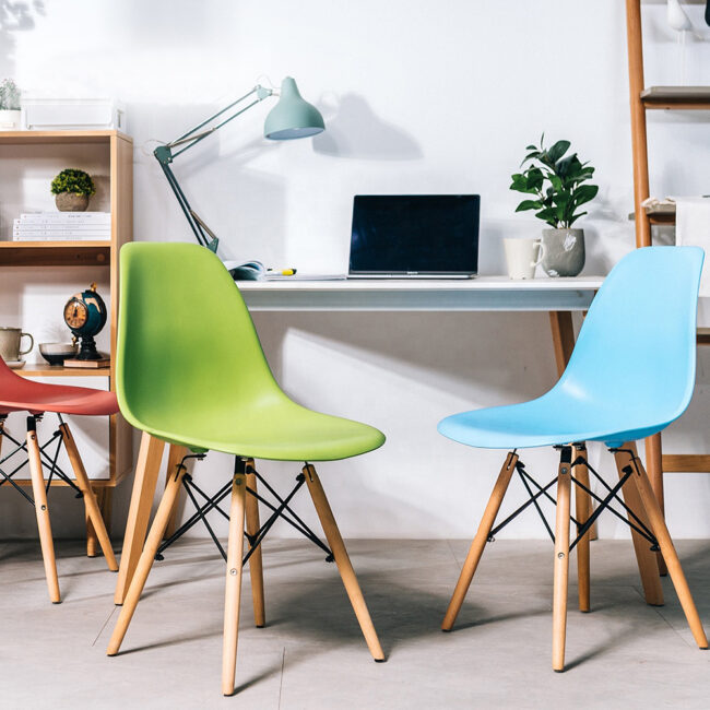 Aubrey Plastic Wooden Computer Chair - Image 2