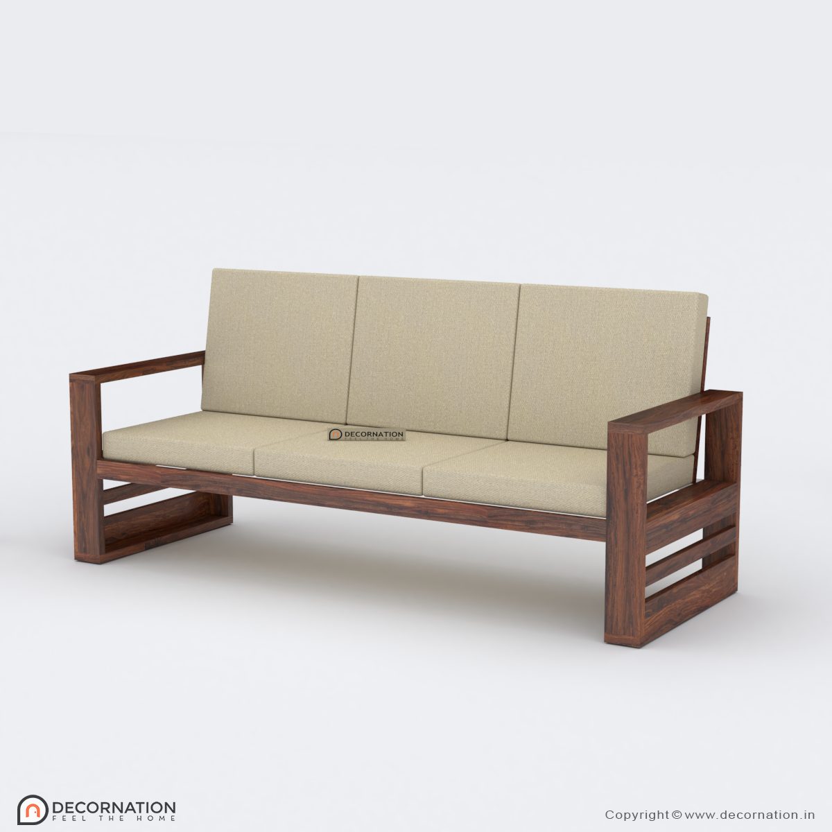 Celeste Wooden Living Room 3 Seater Sofa Set Decornation