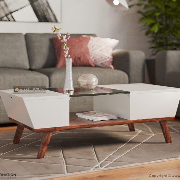 Lorelei Coffee Table With Glass Top- White