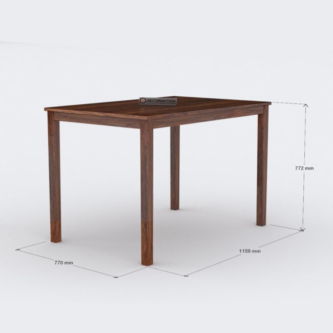Anya Wooden 4 Seater Dining Table Set - Image 4