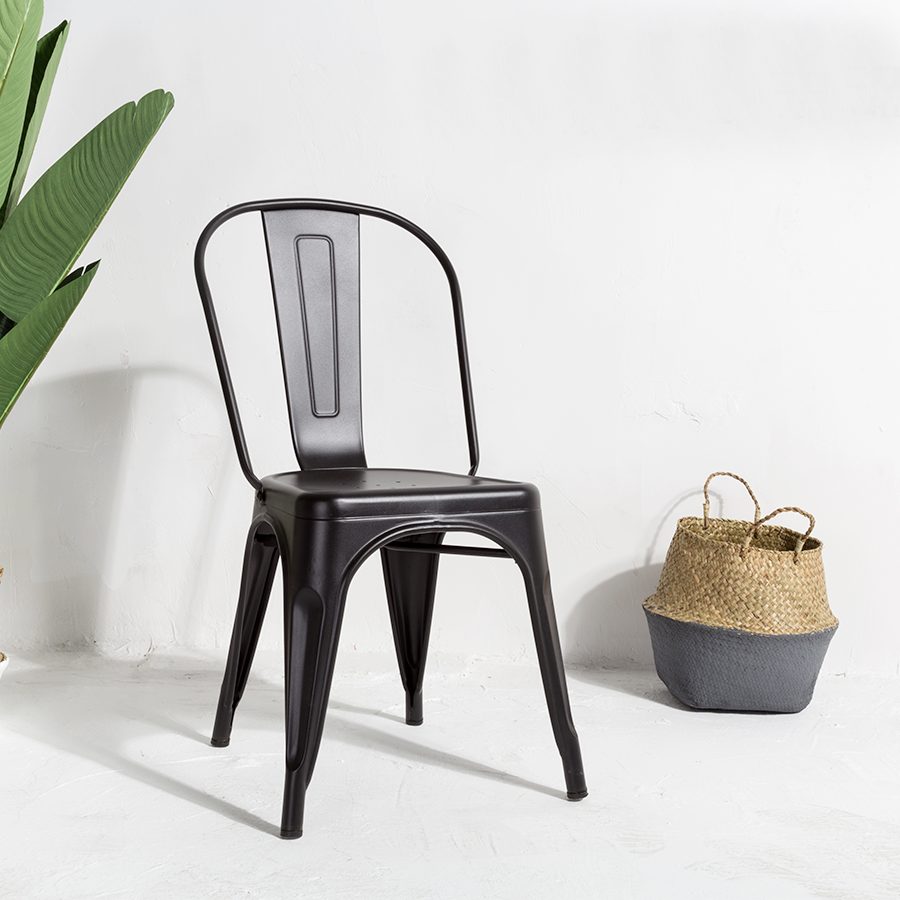 Amy Metal Dining & Study Chair – Black
