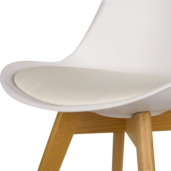 Lovisa Wooden Legs, Comfy Cushioned PU Seat Chairs - Image 5