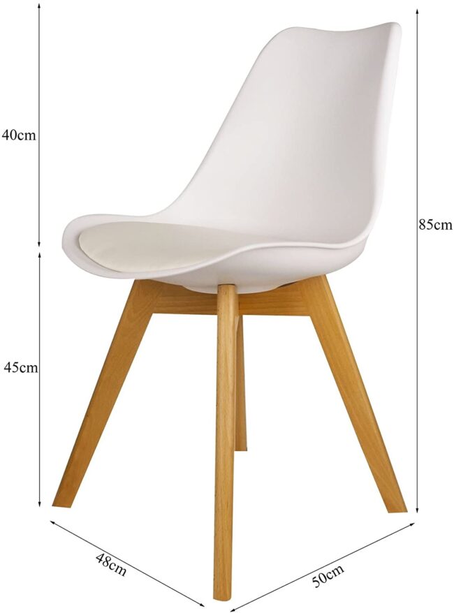 Lovisa Wooden Legs, Comfy Cushioned PU Seat Chairs - Image 7