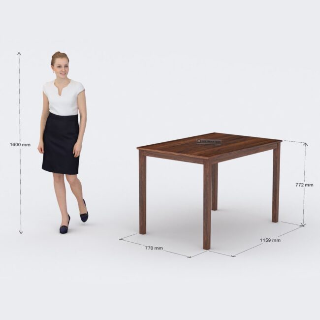 Anya Wooden 4 Seater Dining Table Set - Image 5