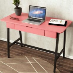 Zane Wooden Study Table - Pink